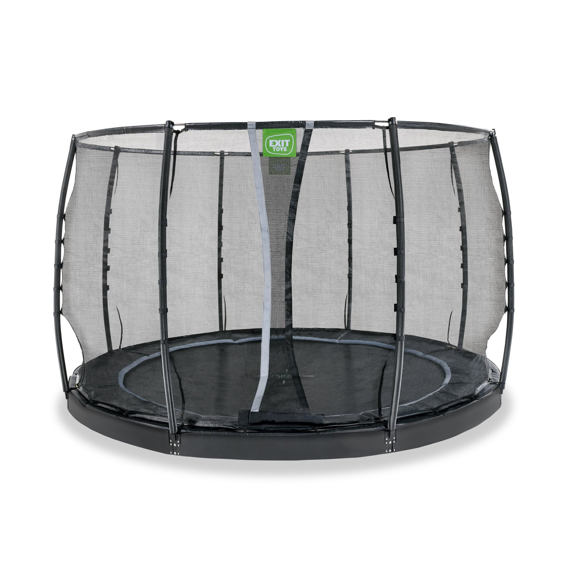 EXIT Dynamic ground level trampoline ø305cm with safety net - black