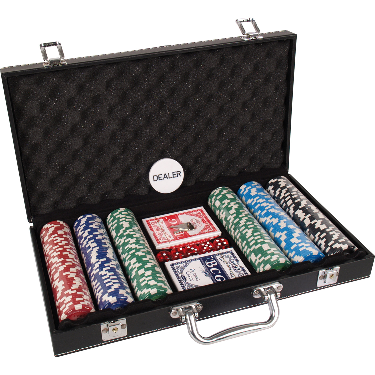 Poker set case leatherette 300 chips value