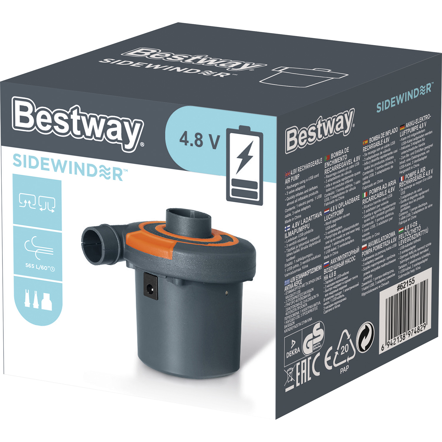 Bestway rechargeable air pump Sidewinder 4.8V