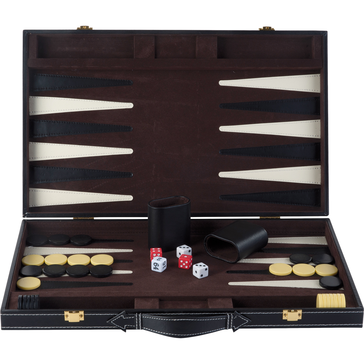 Backgammon mit Intarsien 46 x 30 cm schwarz