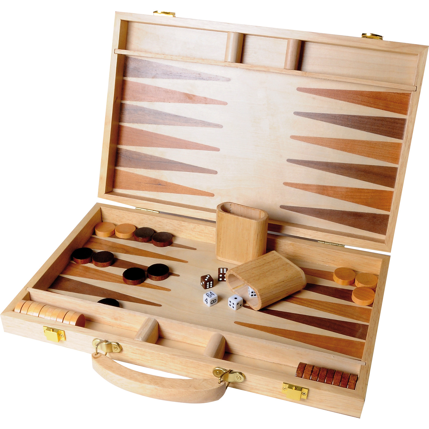 Buffalo-Backgammon mit Intarsien aus Holz 38