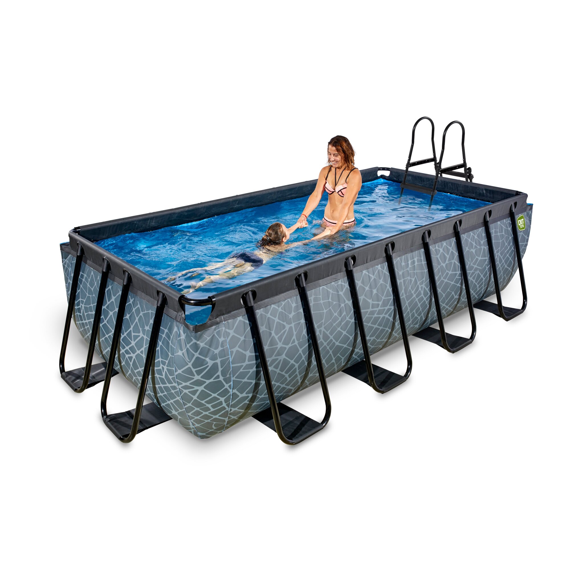 EXIT Stone pool 400x200x100cm with filter pump - grey
