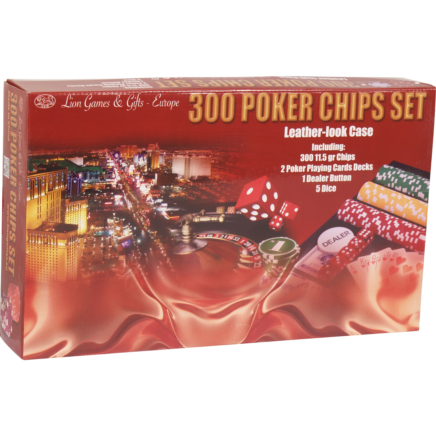 Poker set case leatherette 300 chips value
