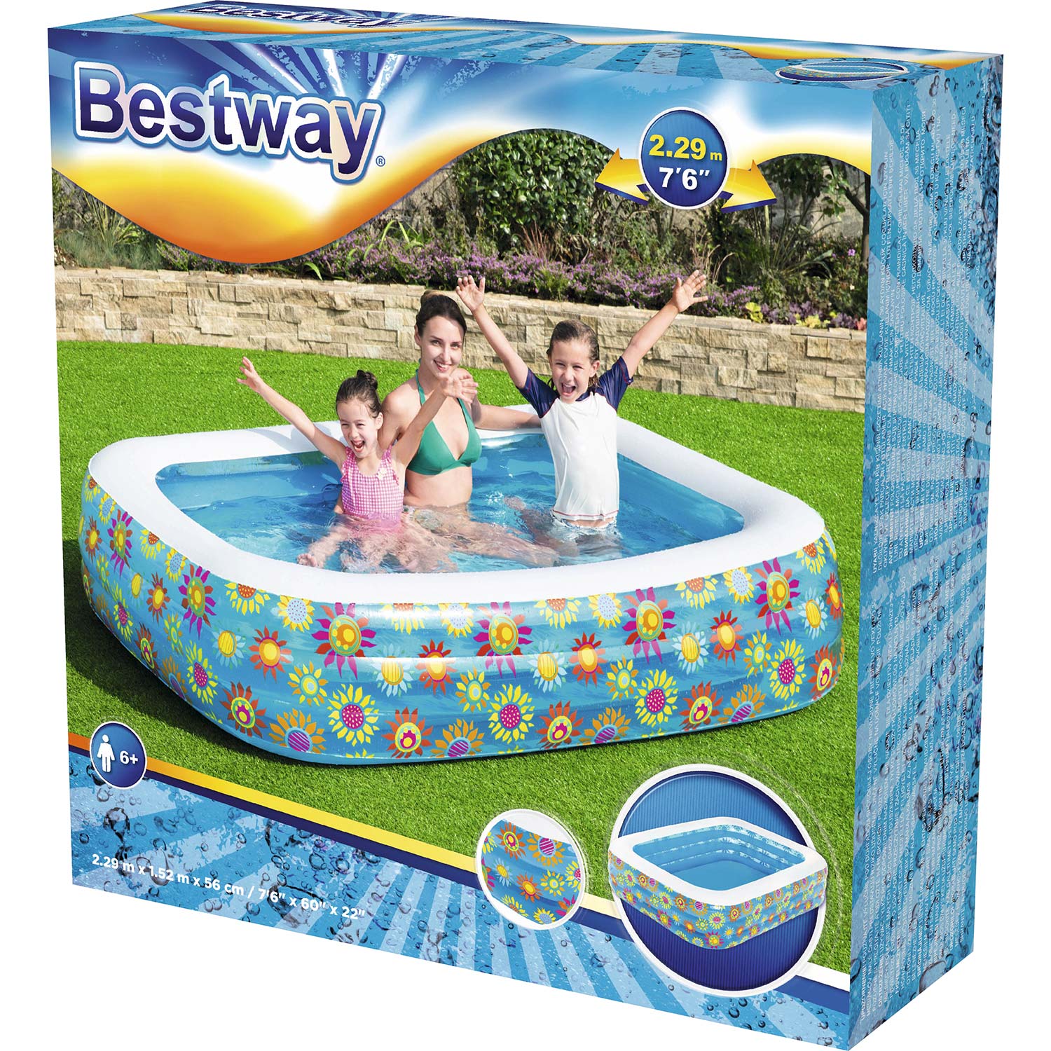 Bestway Happy Flora aufblasbarer Pool 229 x 152 x 56 cm