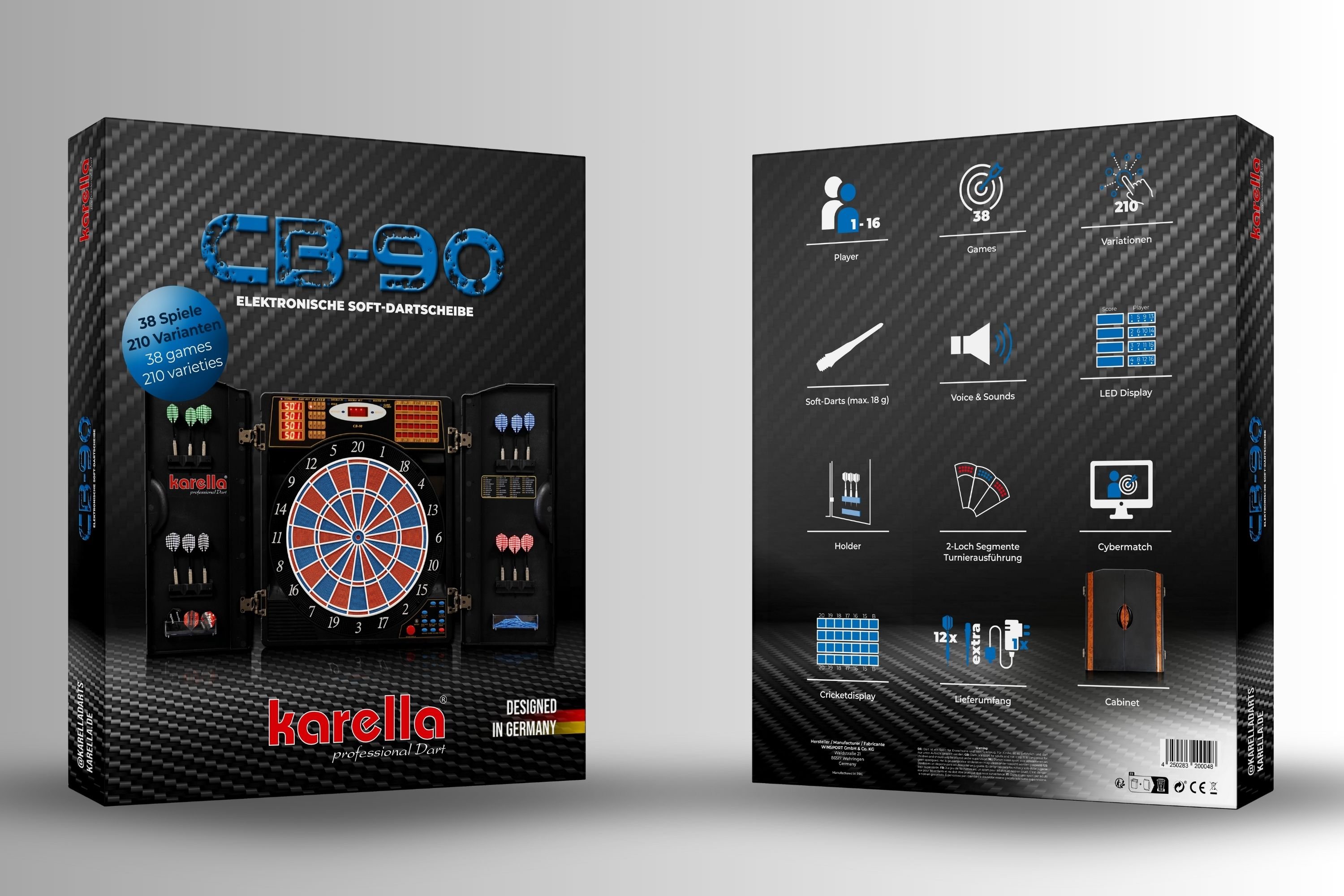 Karella CB 90 dart machine with cabinet